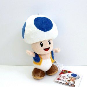 Super Mario All Star Collection Blue Toad AC31 Plush Stuffed Toy 7.5"